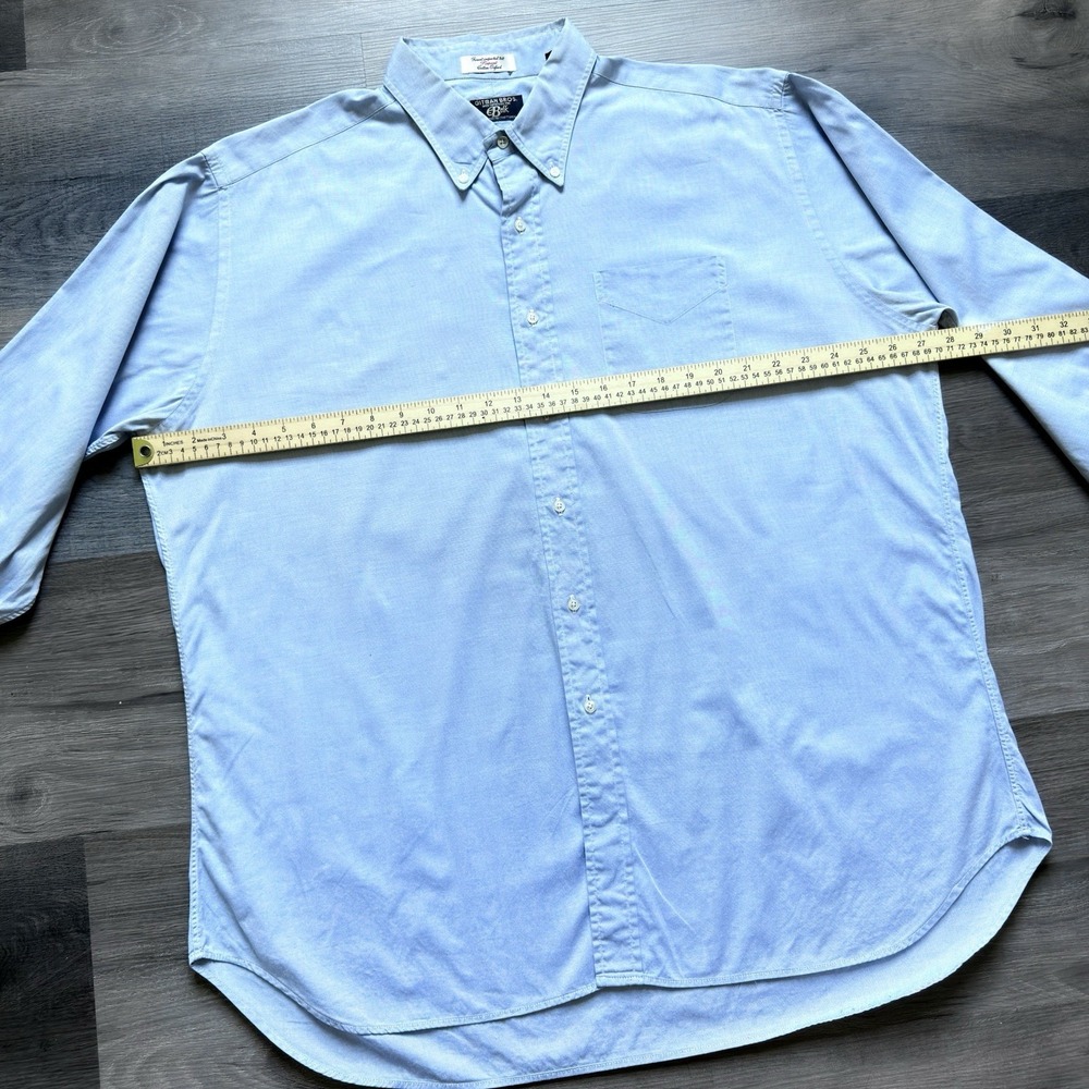Vintage Gitman Bros Pinpoint Oxford Shirt Mens 17.5 34 Blue 2x2 Made In USA - Picture 6 of 7